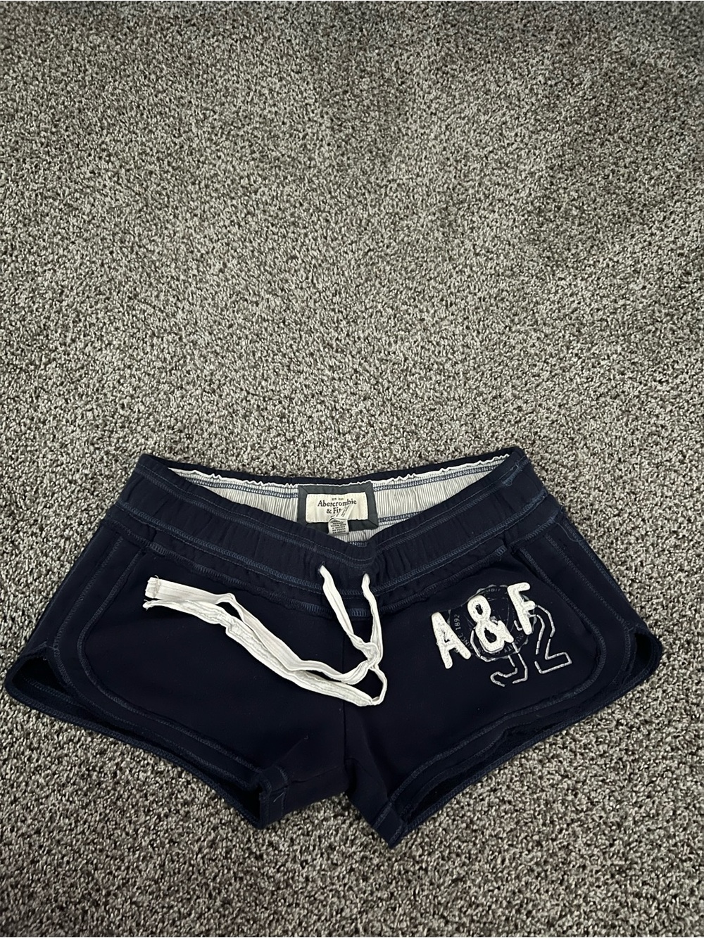 Abercrombie & Fitch Navy Women's Lounge Shorts with Drawstring